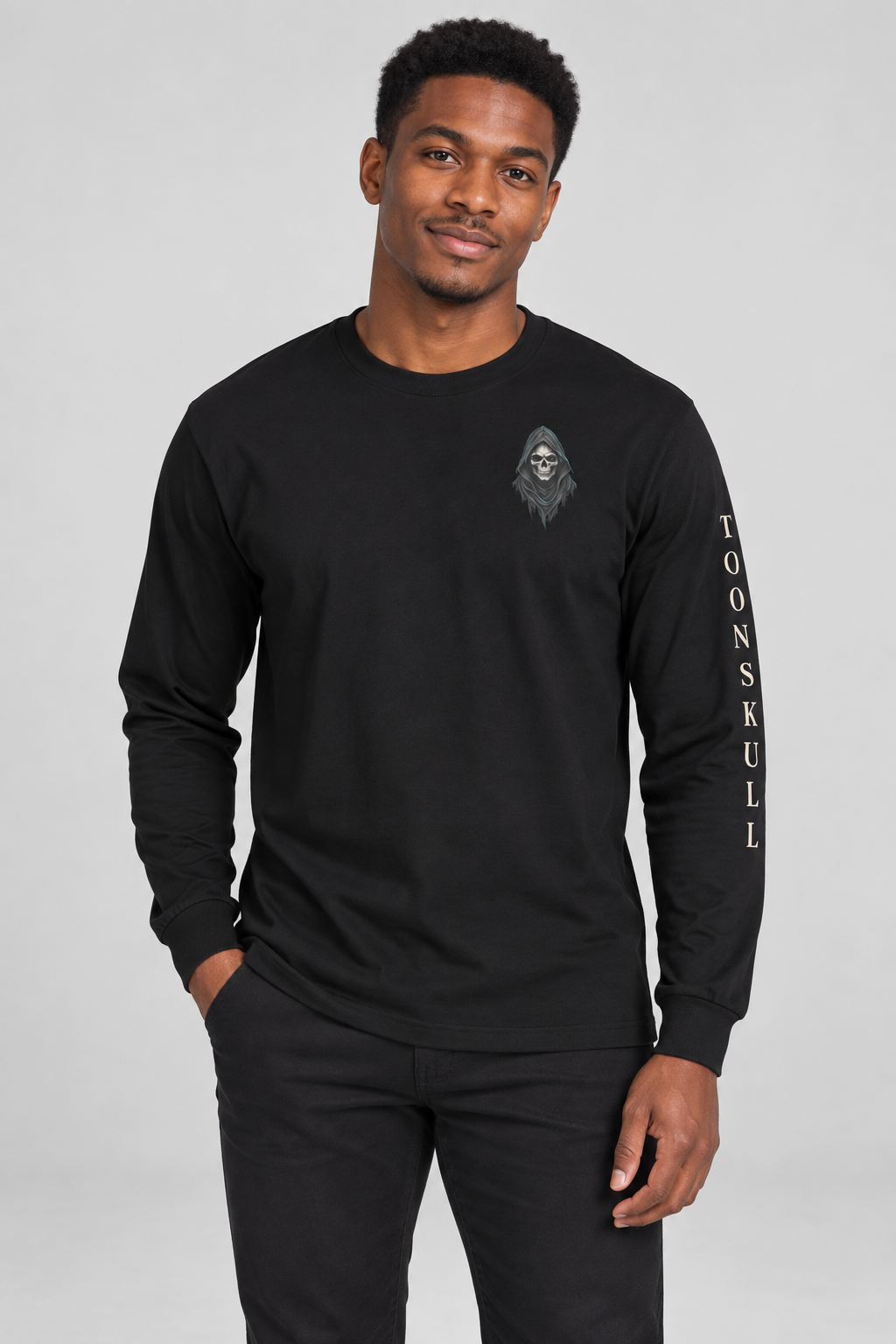 Undertow Long Sleeve shown on a man with dark skin and black hair