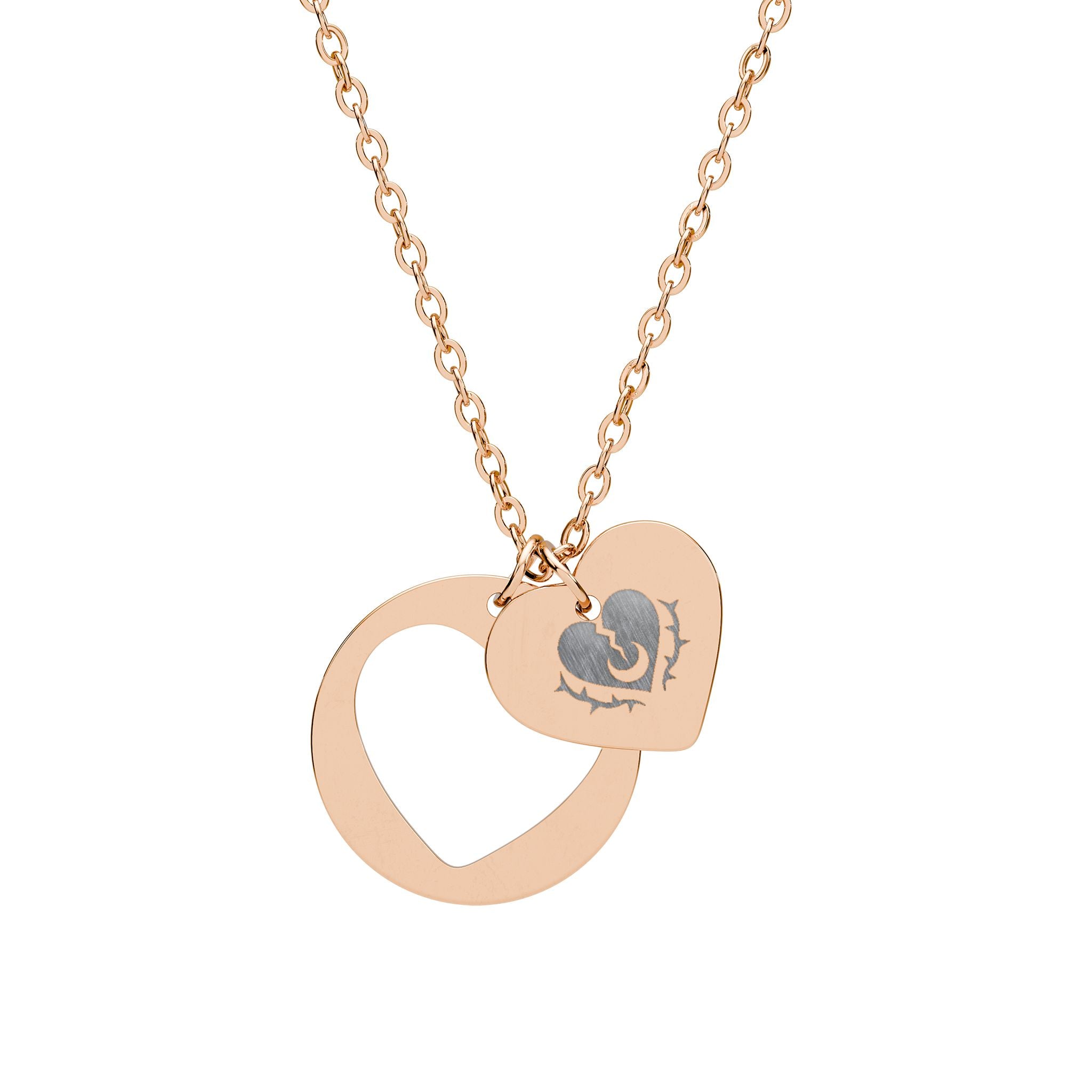 Thorn Heart Cutout Necklace — 18K Rose Gold PVD coating