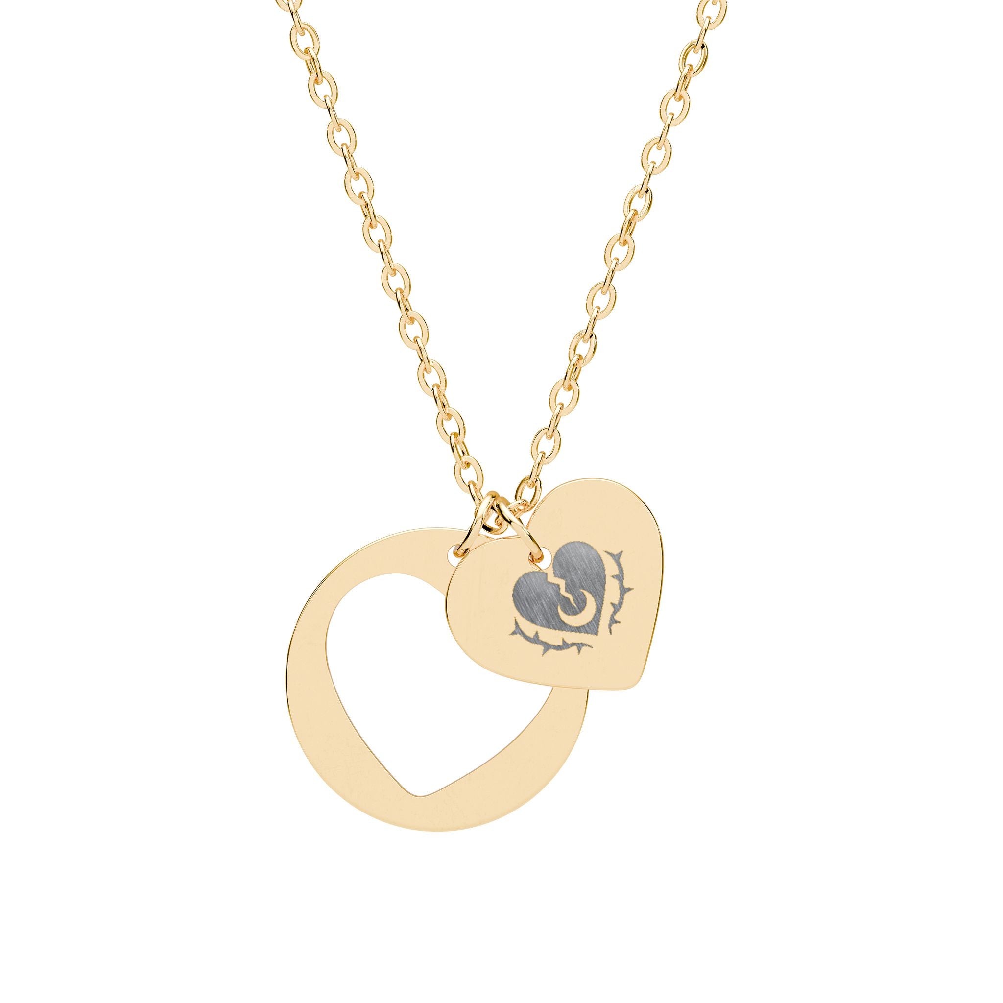 Thorn Heart Cutout Necklace — 18K Gold PVD coating