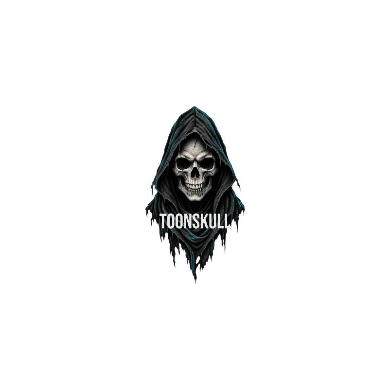 TOONSKULL Hooded Skull Sticker — 3×3 — Printful product view