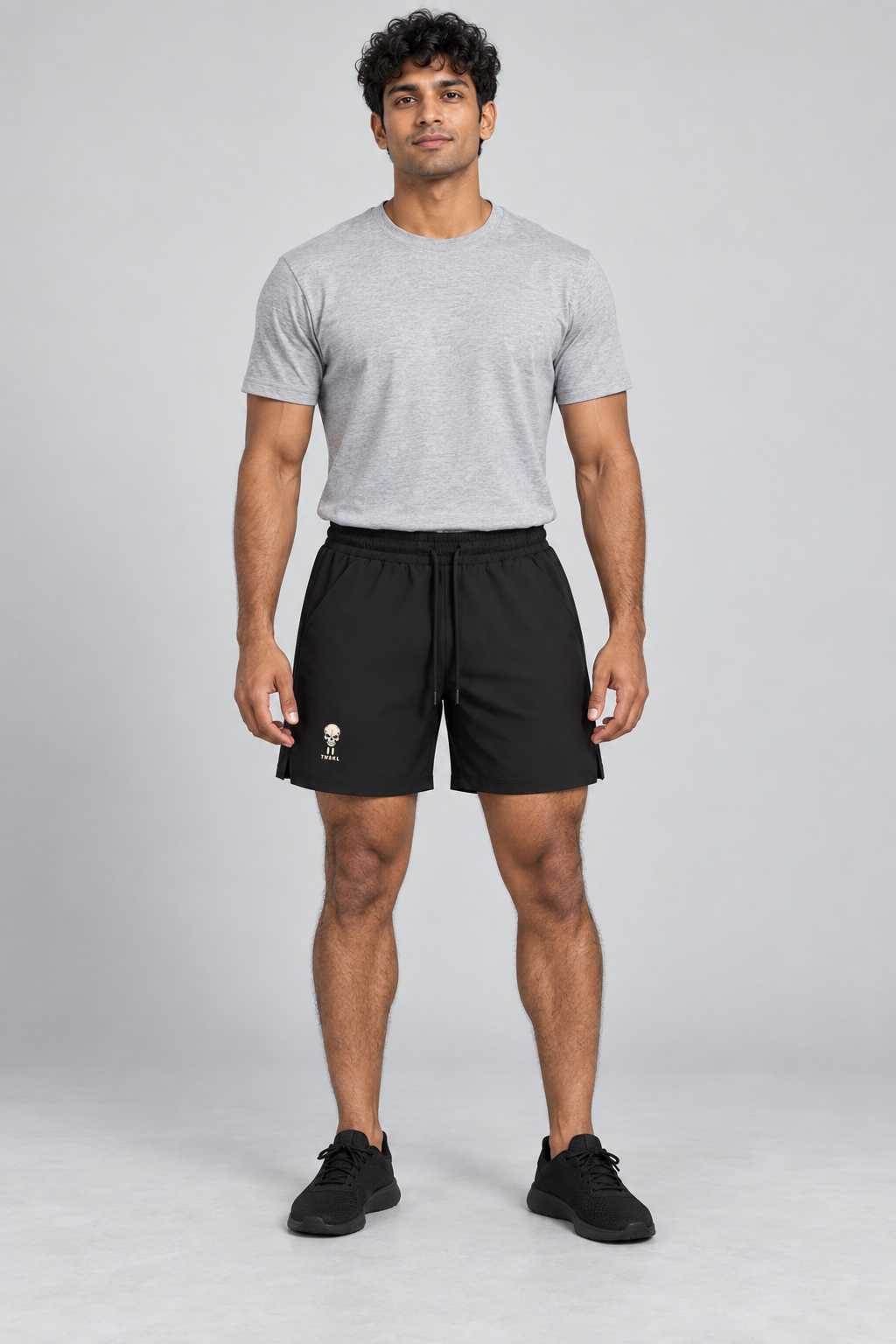 Deadlift Club Training Shorts on an adult male model, black styling preview